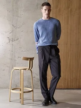 СЕРЫЕ МУЖСКИЕ БРЮКИ С ЗАЩИПАМИ TR26131-235