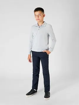 РУБАШКА-ПОЛО ДЛЯ МАЛЬЧИКА С ДЛИННЫМ РУКАВОМ PEPLOS TS23J24-P СЕРЫЙ