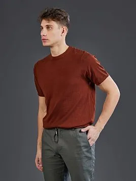 ТРИКОТАЖНАЯ РУБАШКА С ШЕРСТЬЮ И ШЕЛКОМ KN26TS049 ОРАНЖЕВАЯ