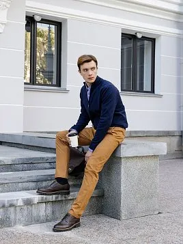 КАРДИГАН МУЖСКОЙ PEPLOS KN24С011 СИНИЙ