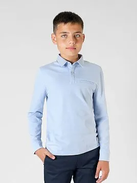 РУБАШКА-ПОЛО С ДЛИННЫМ РУКАВОМ ДЛЯ МАЛЬЧИКА MAJESTIC LEGATE TS23J11-P ГОЛУБОЙ