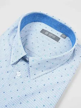 СОРОЧКА МУЖСКАЯ PEPLOS SH23076-K-R ГОЛУБОЙ