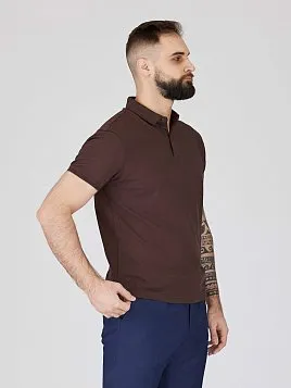 КОРИЧНЕВАЯ РУБАШКА-ПОЛО ИЗ ТКАНИ ПИКЕ TSP26008-LR 