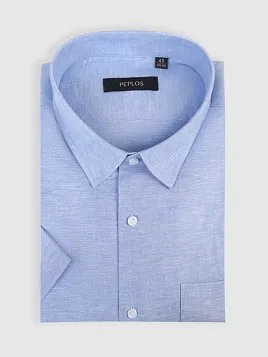 СОРОЧКА МУЖСКАЯ PEPLOS SH25079-K-C ГОЛУБОЙ