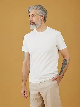 ФУТБОЛКА ИЗ ФАКТУРНОЙ ТКАНИ TSR26101-R БЕЛАЯ