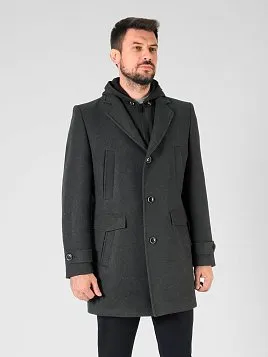 ПАЛЬТО МУЖСКОЕ PEPLOS OW2407-CT ТЕМНО-СЕРЫЙ