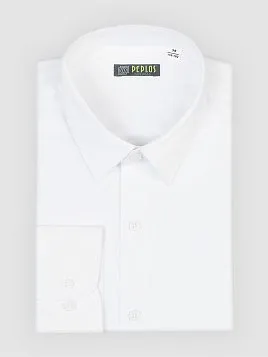 СОРОЧКА ПОДРОСТКОВАЯ PEPLOS SH22T003-SL БЕЛЫЙ С МИКРОДИЗАЙНОМ