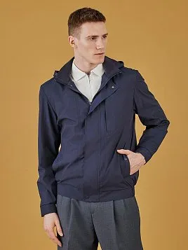 СИНЯЯ ВЕТРОВКА С КАПЮШОНОМ OW2635-SJ