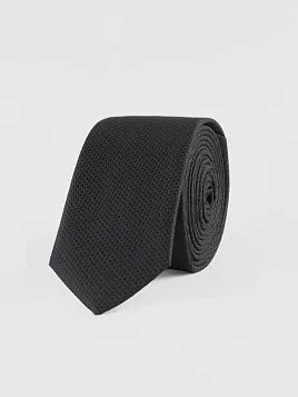 ГАЛСТУК МУЖСКОЙ PEPLOS ЧЕРНЫЙ. ФАКТУРНЫЙ ОДНОТОННЫЙ (250/294)