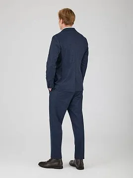 СИНИЙ КОСТЮМ ИЗ ЭЛАСТИЧНОЙ ТКАНИ SU26121-R