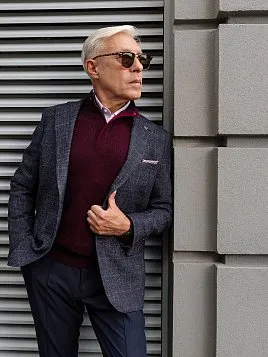 СВИТЕР МУЖСКОЙ PEPLOS KN24S028 БОРДОВЫЙ