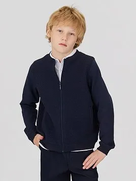 ТРИКОТАЖНЫЙ БОМБЕР ДЛЯ МАЛЬЧИКА BM26J107-812 ТЕМНО-СИНИЙ