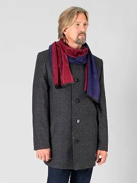 ШАРФ МУЖСКОЙ ТЕКСТИЛЬНЫЙ SF02, БОРДОВЫЙ В ПОЛОСКУ 