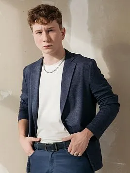 ПИДЖАК МУЖСКОЙ PEPLOS JA23115-R СИНИЙ ТРИКОТАЖНЫЙ