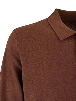 КОРИЧНЕВАЯ ТРИКОТАЖНАЯ РУБАШКА KN27SH018
