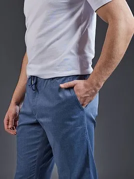 БРЮКИ С МОДАЛОМ НА КУЛИСКЕ P2623-R ГОЛУБЫЕ