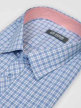 СОРОЧКА МУЖСКАЯ PEPLOS SH19072-K-SL СИНИЙ