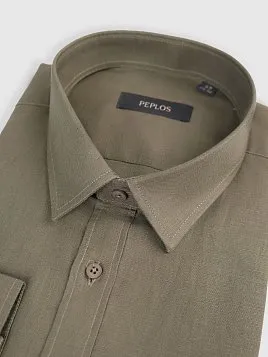 СОРОЧКА МУЖСКАЯ PEPLOS SH25194-R ЗЕЛЕНЫЙ