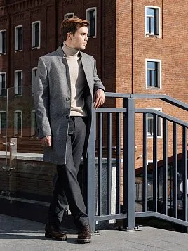 ПАЛЬТО МУЖСКОЕ PEPLOS OW2402-CT СЕРЫЙ