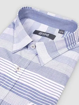 СОРОЧКА МУЖСКАЯ PEPLOS SH18079-K-R1 СИНИЙ