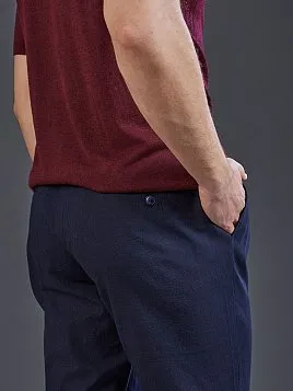 БРЮКИ С ЭЛАСТИЧНЫМ ПОЯСОМ P2612-R ТЕМНО-СИНИЕ