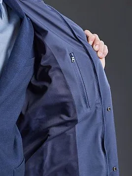 СТЕГАНАЯ СИНЯЯ КУРТКА УДЛИНЕННАЯ OW2626-JА