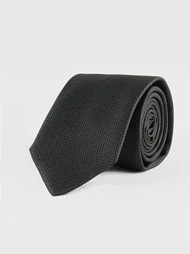 ГАЛСТУК МУЖСКОЙ PEPLOS ЧЕРНЫЙ. ФАКТУРНЫЙ ОДНОТОННЫЙ (400/61)