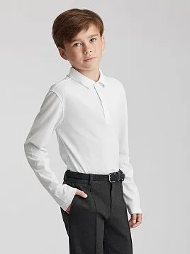 РУБАШКА-ПОЛО С ДЛИННЫМ РУКАВОМ ДЛЯ МАЛЬЧИКА PEPLOS TSP25J010-R БЕЛЫЙ
