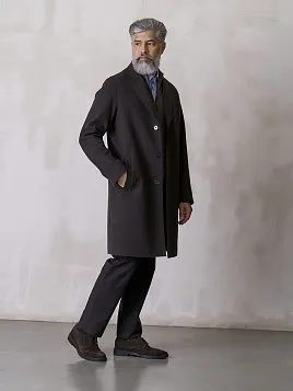 МУЖСКОЕ ПАЛЬТО OW2553-CT КОРИЧНЕВОЕ