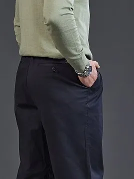 ТЕМНО-СИНИЕ БРЮКИ ИЗ ХЛОПКА С ЛИОЦЕЛЛОМ P2620-B