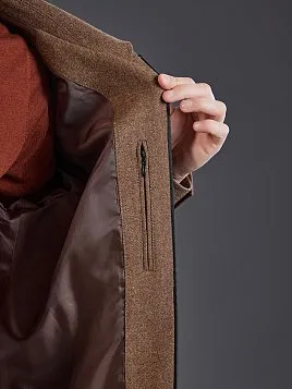КОРИЧНЕВАЯ КУРТКА ИЗ ШЕРСТЯНОЙ ТКАНИ OW26304-JА