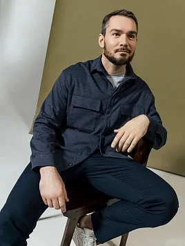 РУБАШКА МУЖСКАЯ PEPLOS JA24125-O СИНИЙ