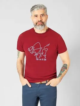 ФУТБОЛКА МУЖСКАЯ PEPLOS TS22107-R КРАСНЫЙ/БОРДО