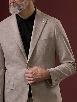 СВЕТЛЫЙ КОСТЮМ PEPLOS В КЛЕТКУ SU26136-R 