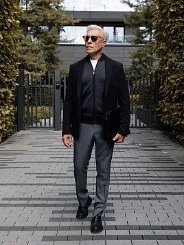 КАРДИГАН МУЖСКОЙ PEPLOS KN24С013 ТЕМНО-СЕРЫЙ