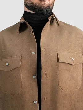 РУБАШКА МУЖСКАЯ PEPLOS JA25139-O КОРИЧНЕВЫЙ