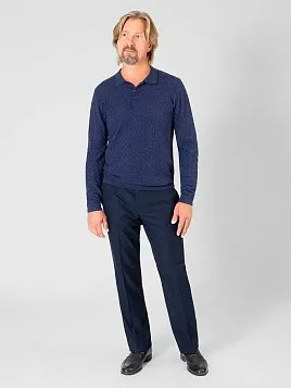 ТРИКОТАЖНАЯ РУБАШКА МУЖСКАЯ PEPLOS KN22SH024 ТЕМНО-СИНИЙ