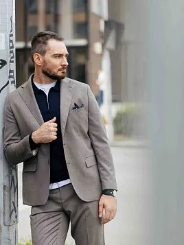 КОСТЮМ МУЖСКОЙ PEPLOS SU25106-R БЕЖЕВЫЙ