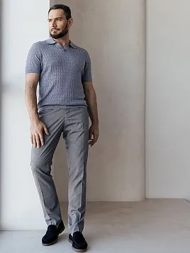 ТРИКОТАЖНАЯ РУБАШКА МУЖСКАЯ PEPLOS KN24SH038 СИРЕНЕВЫЙ