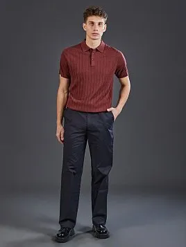 ТЕМНО-СИНИЕ БРЮКИ ИЗ ХЛОПКА С ЛИОЦЕЛЛОМ P2620-B