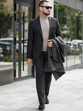 КОСТЮМ МУЖСКОЙ PEPLOS SU25107-R КОРИЧНЕВЫЙ