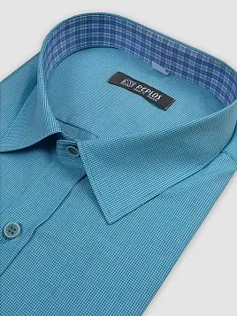СОРОЧКА МУЖСКАЯ PEPLOS SH19241-K-SL БИРЮЗОВЫЙ