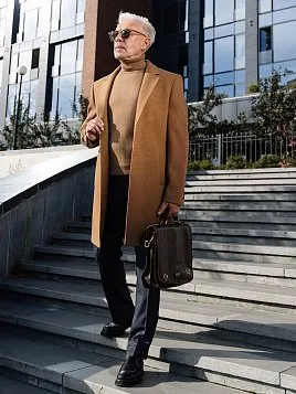 ПАЛЬТО МУЖСКОЕ PEPLOS OW2401-CT БЕЖЕВЫЙ