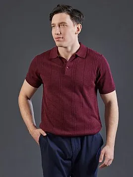 ТРИКОТАЖНАЯ РУБАШКА С ШЕРСТЬЮ KN26SH039 БОРДОВАЯ