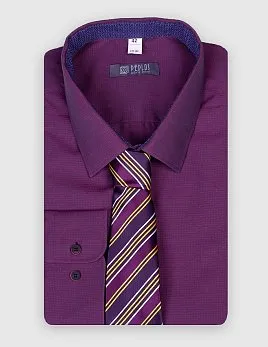 СОРОЧКА МУЖСКАЯ PEPLOS SH21111-R ФИОЛЕТОВЫЙ