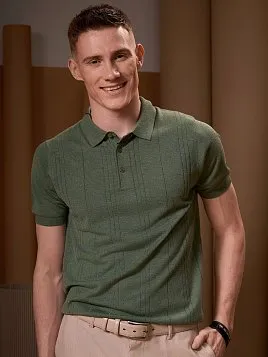 ТРИКОТАЖНАЯ РУБАШКА С ШЕРСТЬЮ KN26SH038 ЗЕЛЕНАЯ