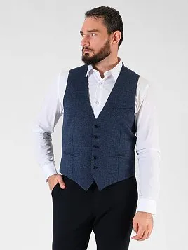 ЖИЛЕТ МУЖСКОЙ PEPLOS V24110-003 СИНИЙ ТРИКОТАЖНЫЙ