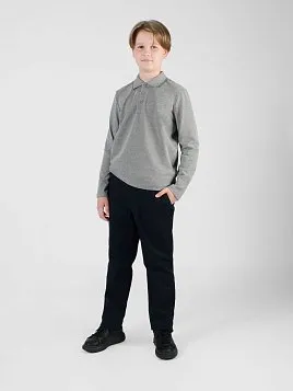 РУБАШКА-ПОЛО С ДЛИННЫМ РУКАВОМ ДЛЯ МАЛЬЧИКА PEPLOS TS24J017-P СЕРЫЙ
