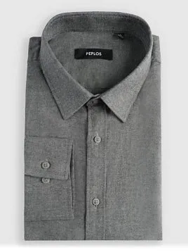 СОРОЧКА МУЖСКАЯ PEPLOS SH25181-R СЕРЫЙ