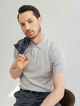 ТРИКОТАЖНАЯ РУБАШКА МУЖ. PEPLOS KN24SH035 СЕРЫЙ